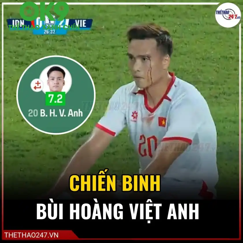 Việt Anh đã khóa chặt tiền đạo Baker cao 1m96 của đội bạn.